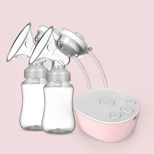 2024 New BPA Free Double Breast Milk Pump Electrical Hands Free Baby Feeder PP Silicone Electric Breast Pump