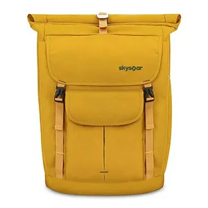 Personalizado Moda Amarelo Laptop Viagem Mochila 30L Casual Roll Top Trabalho-out Escritório Homens Mulheres College Computer Carrier Backpack