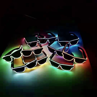 Lunettes de soleil LED rechargeables par USB, accessoires de fête, 3 Modes lumineux EL