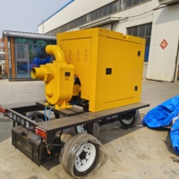 Pompa Air Trailer Mobile 6-inci untuk Drainase dan Pemompaan, Pompa Self-priming Mesin Diesel, Tekanan Kepala Pompa 14 Meter, Laju Alir 180