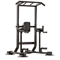 Torre de Ejercicios Multifuncional de Acero Inoxidable con Barra de Dominadas y Ventosas para Entrenamiento de Fuerza en Casa