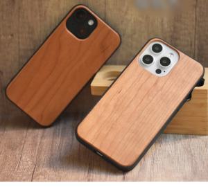 Coque de téléphone en bois naturel en gros pour iPhone 15 Plus, coque arrière vierge en bois véritable avec logo personnalisé pour iPhone 14 Pro Max 12 Mini - Product Image 2