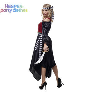 Disfraz de Pirata para Mujer Adulta HESPER, Ropa Sexy para Halloween, Disfraces de Cine y Televisión con Vestidos, Pantalones, Sombrero y Bufanda con Técnicas de Impresión - Product Image 2