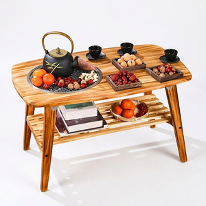 Table de camping multifonctionnelle en bois massif pour l'extérieur, foyer pliable, barbecue, réchaud et table à thé - Product Image 1