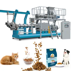 800 kg/h machines de fabrication d'aliments pour animaux domestiques, usine de transformation d'aliments secs pour chiens et chats