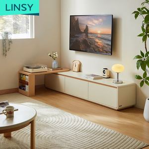 <span class=keywords><strong>Mesa</strong></span> <span class=keywords><strong>Consola</strong></span> <span class=keywords><strong>Extensible</strong></span> Moderna LINSY con Almacenamiento, Soporte de TV de Madera Maciza Resistente para Sala de Estar, Modelo UD4M-A - Product Image 5