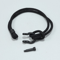 Bracelet en fer tressé simple unisexe Euro-Américain, avec fermoir en U à nœud noir, tendance, mode, luxe léger