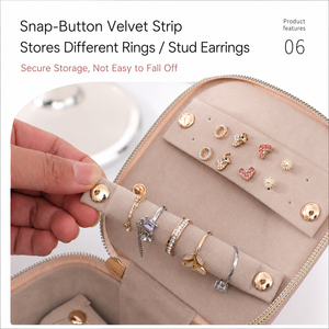 Luxury Portable Jewelry Storage Case with Handle PU Leather Exterior Velvet Interior Organizer <b>Box</b> for jewelry storage gift - Product Image 4