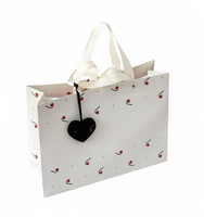 STARIVER Sac cadeau en papier écologique fait main, classique, avec logo personnalisé, motif floral, poignée en ruban de satin, impression à chaud pour vêtements