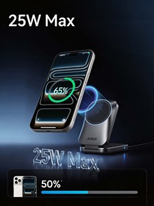 Foldable 3-in-1 Wireless Charging Station 25W Max Active Cooling Portable Multi Device Charger - Product Image 2