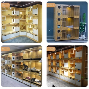 Maison pour chat <span class=keywords><strong>de</strong></span> luxe à 2 étages <span class=keywords><strong>en</strong></span> bois et <span class=keywords><strong>verre</strong></span>, villa pour animaux <span class=keywords><strong>de</strong></span> compagnie extra-large, toit imperméable, balcon, escalier latéral, abri <span class=keywords><strong>de</strong></span> <span class=keywords><strong>jardin</strong></span> moderne - Product Image 5