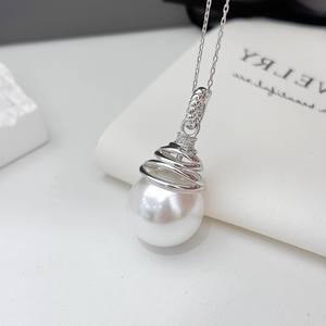 WENCHI - Colgante de Plata de Ley S925 con Soporte Vacío para Cuentas de 12-15 mm, Color Oro Blanco, para Corrector, Collar de Jade, Modelo 10592, China - Product Image 4