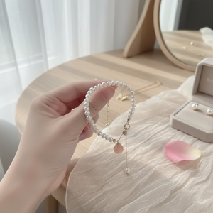 Hot Sale Korean Style Minimalist <b>Beaded</b> <b>Bracelets</b> for Girls Trending Fashion with Butterfly Pearl Gold Plated for Gift - Product Image 3