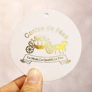 Étiquettes suspendues imprimées en feuille d'or de luxe, cartes de remerciement de haute qualité, cartes cadeaux pour vêtements et accessoires - Product Image 5