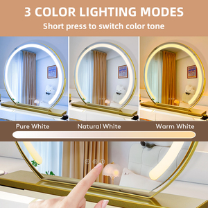 Espejo de Maquillaje LED Inteligente de Metal para Dormitorio, Diseño Moderno de Vidrio con Forma y Logotipo Personalizables para Recámara - Product Image 5