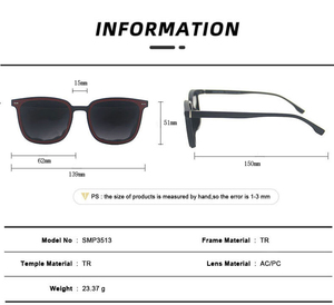 Lunettes d'observation d'éclipse solaire détachables en plastique, verres miroir, monture carrée intégrale, unisexe, noires, en PC, logo personnalisé - Product Image 2