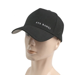 Casquette imperméable unisexe avec logo brodé personnalisé et découpe au laser Casquette de golf noire Casquette de baseball - Product Image 6