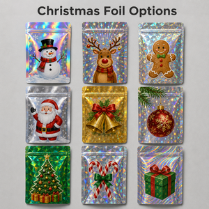 Sachet Mylar Holographique Personnalisé pour Noël, Anti-Odeur, Effet Laser Arc-en-ciel, pour Bonbons Gélifiés 3.5g, Pochette Ziplock Autoportante avec Faible MOQ - Product Image 2