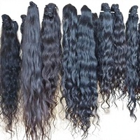 Extensiones de Cabello Humano Remy Virgen 100% Natural Ondulado Sin Procesar de Doble Trama Cosida a Máquina al por Mayor de Templo Indio