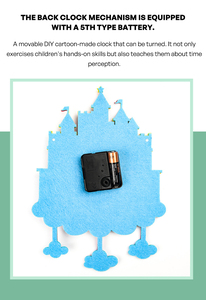 Kit <span class=keywords><strong>de</strong></span> Reloj <span class=keywords><strong>de</strong></span> Fieltro DIY para Niños, Juguete Educativo <span class=keywords><strong>de</strong></span> Aprendizaje del Tiempo, <span class=keywords><strong>Castillo</strong></span> Espacial, Actividad Hecha a Mano para Preescolar - Product Image 4