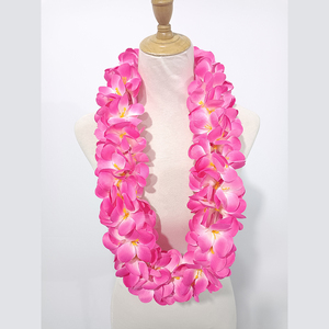 Hula Dance Flower Neck <span class=keywords><strong>Lei</strong></span> seta artificiale Plumeria <span class=keywords><strong>Lei</strong></span> KN-hl074 Festival Celebration collana School Performance Wreath - Product Image 4