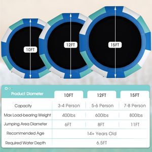 Équipement de parc aquatique gonflable géant de style ressorts pour usage domestique extérieur en PVC, trampoline aquatique flottant pour sauts - Product Image 5