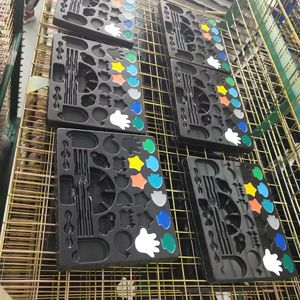 Kit d'art corporel pour enfants non toxique sûr <span class=keywords><strong>maquillage</strong></span> activé par l'eau couleurs de clown pochoirs et outils de peinture de visage à paillettes - Product Image 5