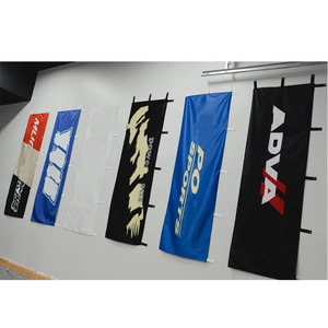 Bán hàng nóng cạnh tranh tùy chỉnh thiết kế Polyester hai mặt in ấn quảng cáo thương mại triển lãm Racing Nobori Cờ biểu ngữ - Product Image 1