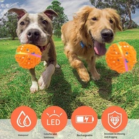 LED EVA Einfacher Interaktiver USB-Aufladbarer RGB Mehrfarbiger Leuchtender Hundeball Haustier-Spielzeug mit Automatischer Beleuchtung & Vibrationsfunktionen