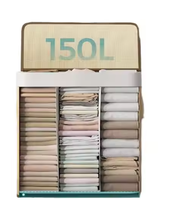 Panier à linge pliable en bambou Panier de rangement pour vêtements Panier de rangement en polyester avec poignée