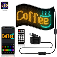 Aplicación de publicidad programable 32*64 Led Car Sign Board Usb 5V Animación de desplazamiento Pantalla digital Led Matrix Panel de luz