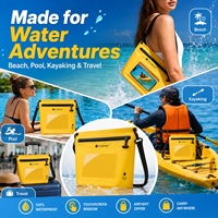 Tas Selempang Fashion Tahan Air IPX7 dengan Ritsleting Kedap Udara, Jendela Layar Sentuh untuk Ponsel, Tas Kering 20-36L untuk Pantai, Kolam Renang, dan Perjalanan