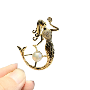 XILIANGFEIZI Soldes Exceptionnelles – Corsage Simple et Élégant pour Mariage, Fiançailles, Enfants – Cuivre, Zircon, Plaqué Or, Perle Naturelle - Product Image 1