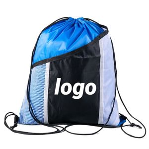 Durable Custom Logo Advertising Polyester Oxford <b>Drawstring</b> <b>Backpack</b> Convenient Sports Carry Bag - Product Image 1