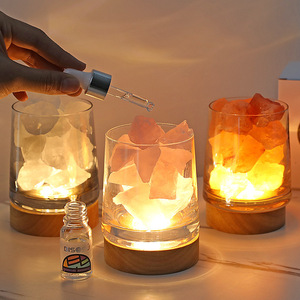 Diffuseur d'huiles essentielles en <span class=keywords><strong>pierre</strong></span> de cristal avec base lumineuse, diffuseur d'aromathérapie à brancher, ornement, bougies - Product Image 2