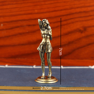 In rame solido bella donna ornamento Sexy Bikini di bellezza statuetta modello di ragazza da collezione regali per uomo fratelli - Product Image 4