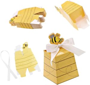 Scatole di caramelle per api da miele all'ingrosso con nastro per Baby Shower Party bomboniere feste di primo compleanno cioccolato regalo di imballaggio - Product Image 2