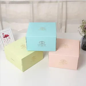 Boîte d'emballage personnalisée en carton avec poignée, pour gâteau d'anniversaire, 6 ", 8", 10 ", 12", 14 ", 16", 50 pièces