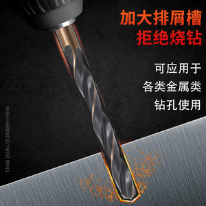 Foret hélicoïdal 4341 à queue droite en acier rapide oxydé noir pour le perçage du métal - Product Image 3