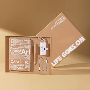 カスタムロゴプロモーション高級ギフトアイテムノートブックビジネスセットコルクブラウン環境にやさしいノートブックギフトセット - Product Image 3