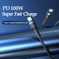 Remax RC-172 Usb 1M Pd Pengisian Daya Cepat Aksesoris Ponsel Charger 100W Kabel Tipe C Kepang