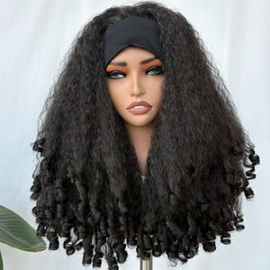 Ready to Ship <strong>Headband</strong> Human Hair <strong>Wig</strong> for Black Kinky Wave Women, Easy to Wear <strong>Wig</strong> with Black <strong>Headband</strong> <strong>Wigs</strong> - Product Image 1