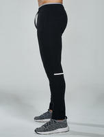 Pantalon de jogging élastique pour homme, motif uni, avec fermeture éclair, idéal pour le sport, la course, le football et l'entraînement en automne
