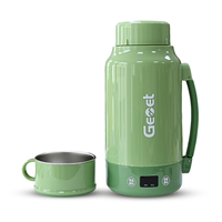 Mini bouilloire électronique chauffante portable avec affichage de la température, bouteille de voyage en acier inoxydable, batterie rechargeable 12-24 heures