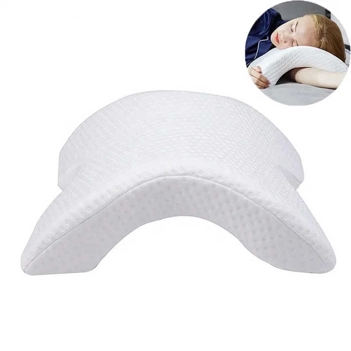 Memory Foam Side Sleeper Arm Rest Pillow Arched Cuddle Pillow Couple