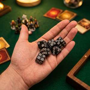 Dés à six faces en corne noire faits à la main D6, dés de jeu vikings, dés historiques médiévaux en os, ensemble de dés, vente en gros, fabricant, fournisseur - Product Image 1