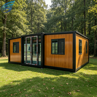 Maison conteneur préfabriquée extensible avec cuisine et 2 chambres, utilisation extérieure, design moderne, écologique, construction rapide, clé en main
