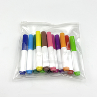 Venta caliente 12 colores Mini juego de bolígrafos de acuarela marcador de marca de agua lavable niños DIY dibujo escolar certificado MSDS embalaje Suelto
