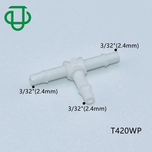 Konektor Pipa T Bentuk 3 Arah JU Plastic 3/32 inci ID Selang 2.4mm Mudah Dipasang dengan Ujung Berduri untuk Tinta Printer - Product Image 3