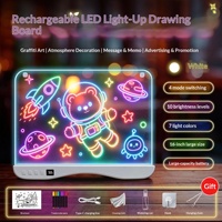 Tableau lumineux publicitaire transfrontalier LED en PP/tissu non tissé de 16 pouces, panneau de traçage lumineux RVB fluorescent